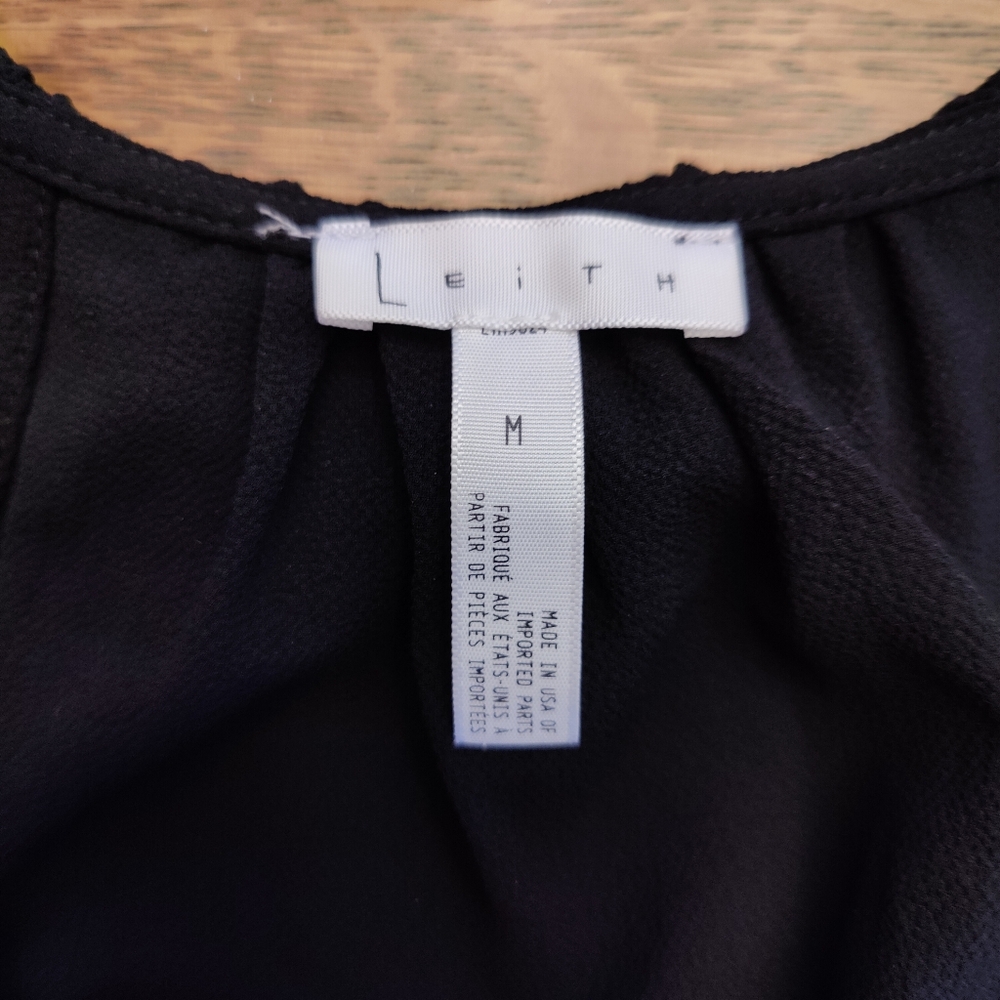 Leith Black Ruffle Wrap Top - Picture 6 of 7